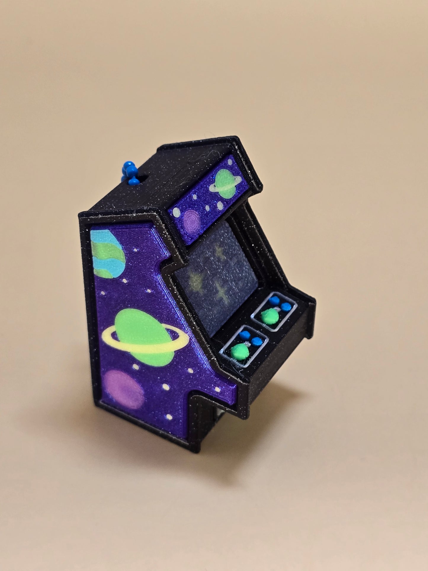 Retro Arcade Cabinet Fidget Clicker Keychain