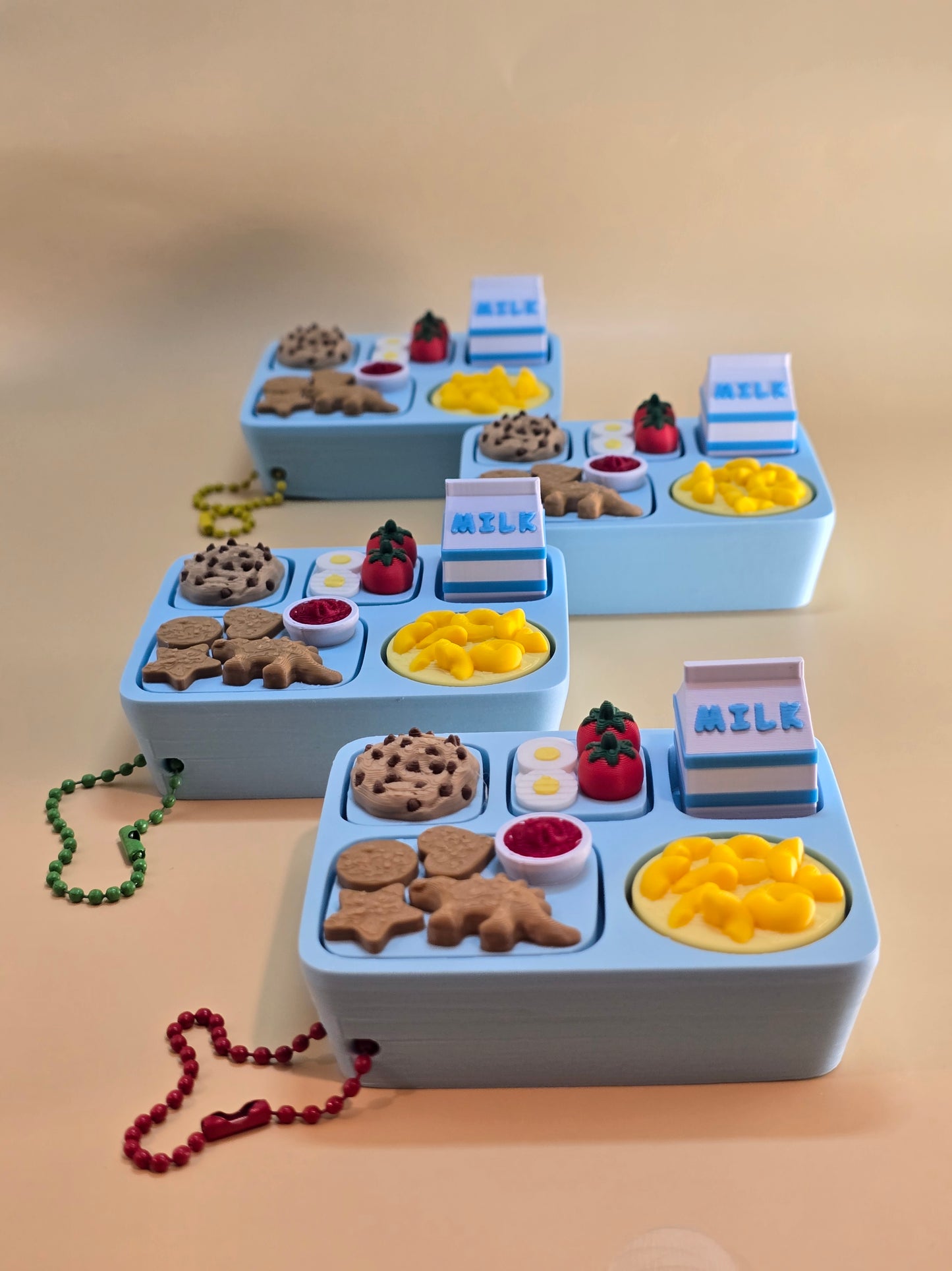 3D Printed School Lunch Tray Fidget Clicker Keychain