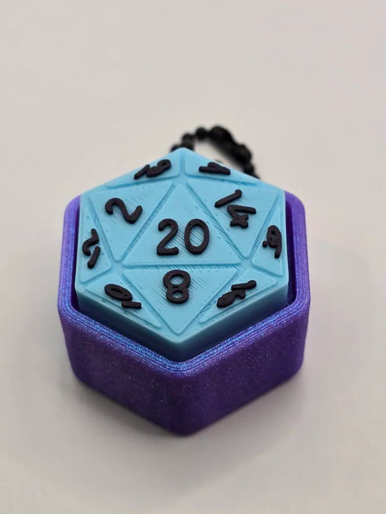 3D Printed D&D Dice Keychain - Tabletop Gaming Accessory