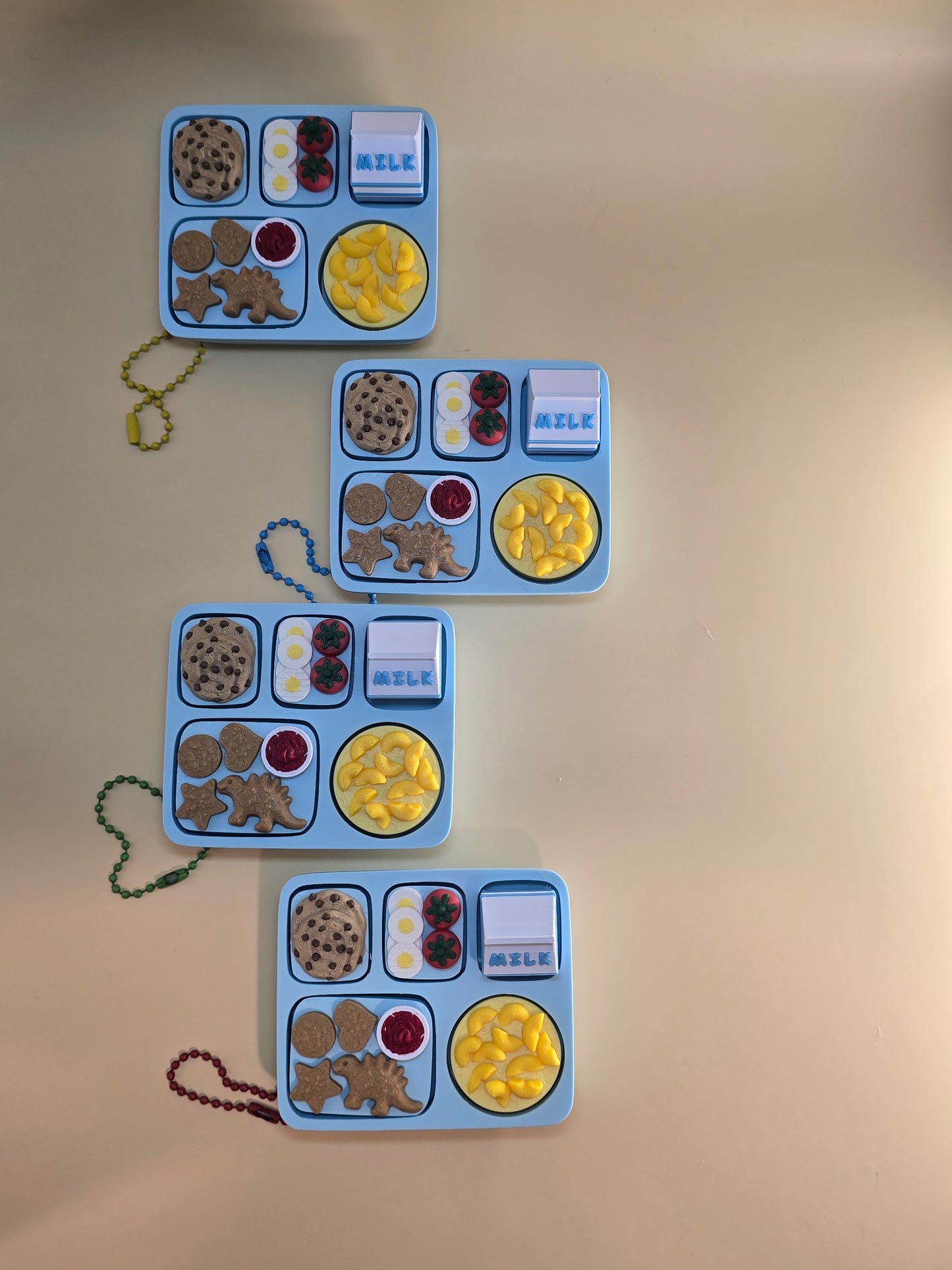 3D Printed School Lunch Tray Fidget Clicker Keychain