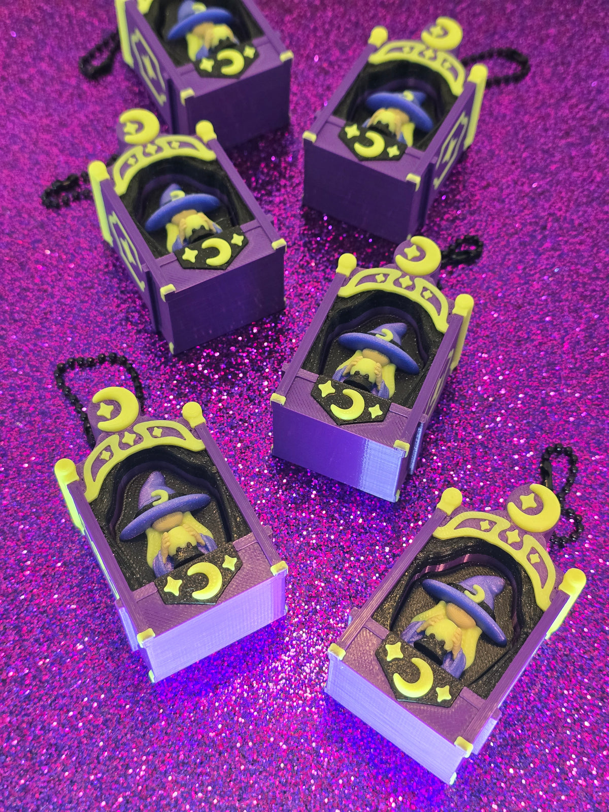 Glow in the Dark Mystic Fortune Fidget Clicker Keychain | Witchy Mechanical Switch Fidget Toy