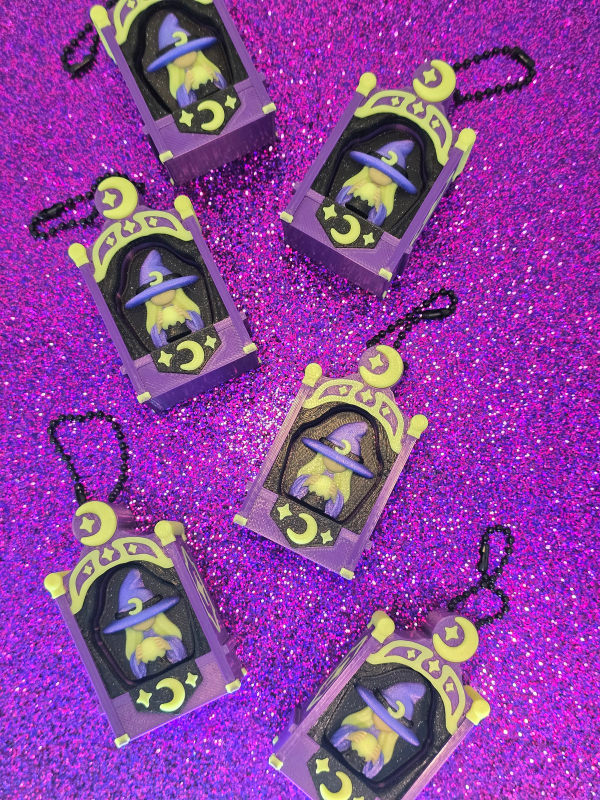 Glow in the Dark Mystic Fortune Fidget Clicker Keychain | Witchy Mechanical Switch Fidget Toy