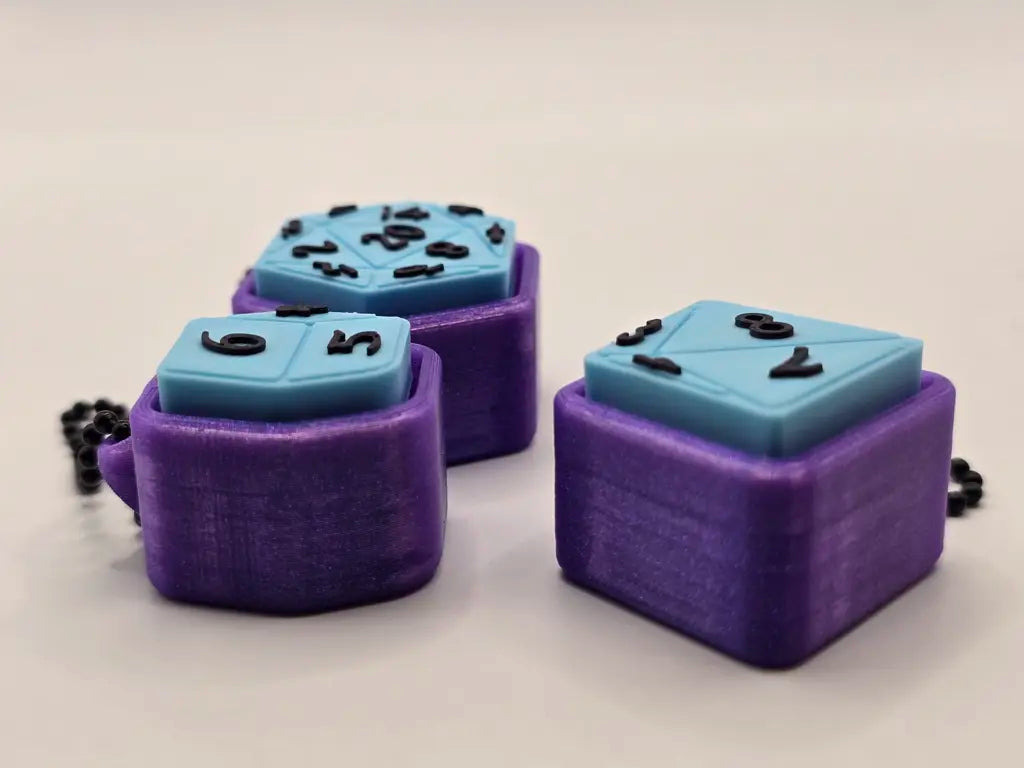 3D Printed D&D Dice Keychain - Tabletop Gaming Accessory