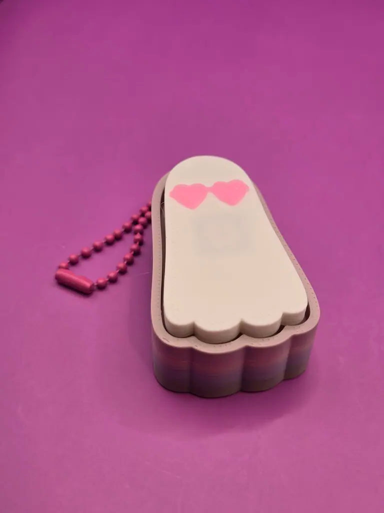 Beach Boo Spooky Ghost Fidget Clicker Keychain