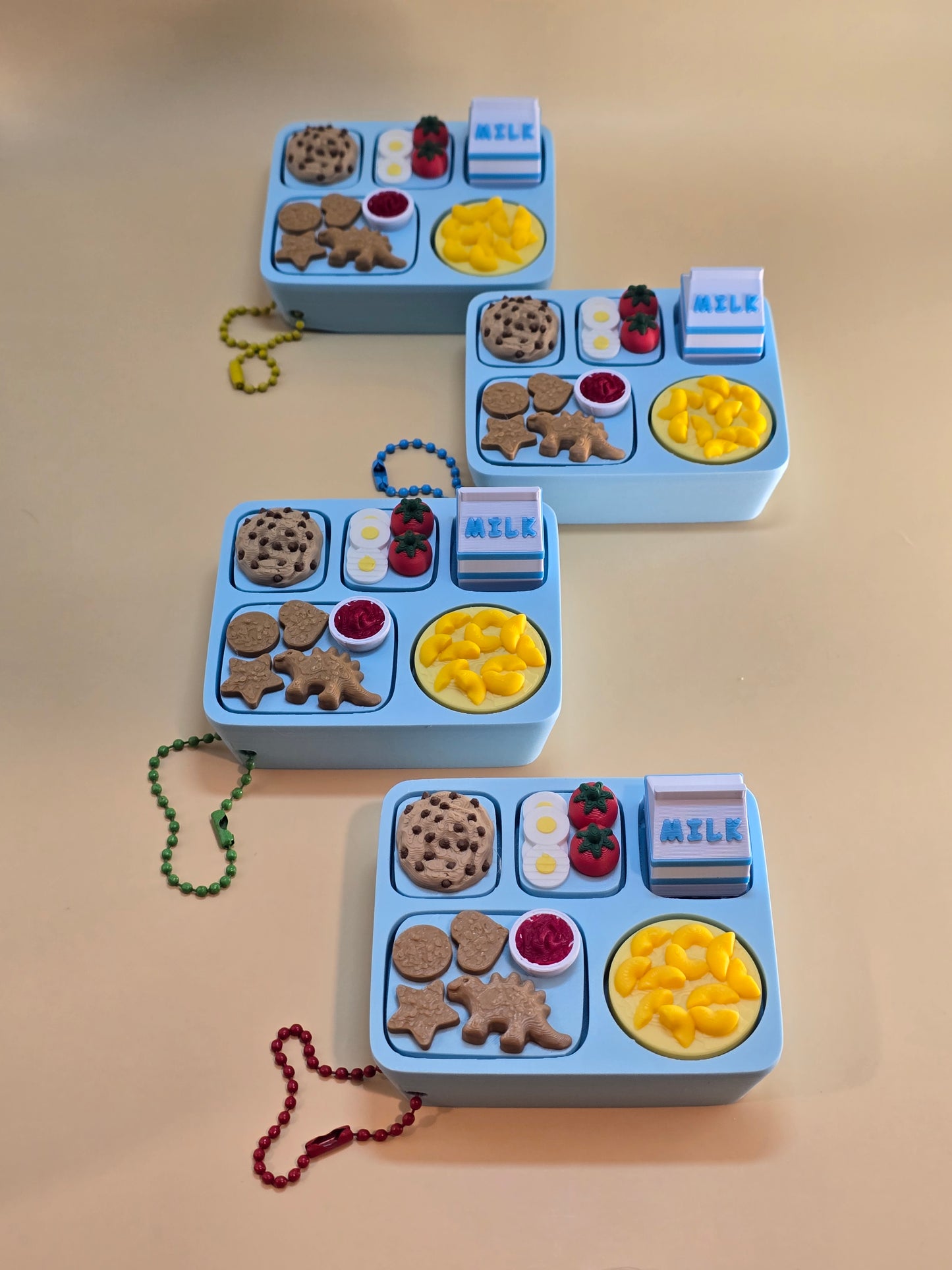 3D Printed School Lunch Tray Fidget Clicker Keychain