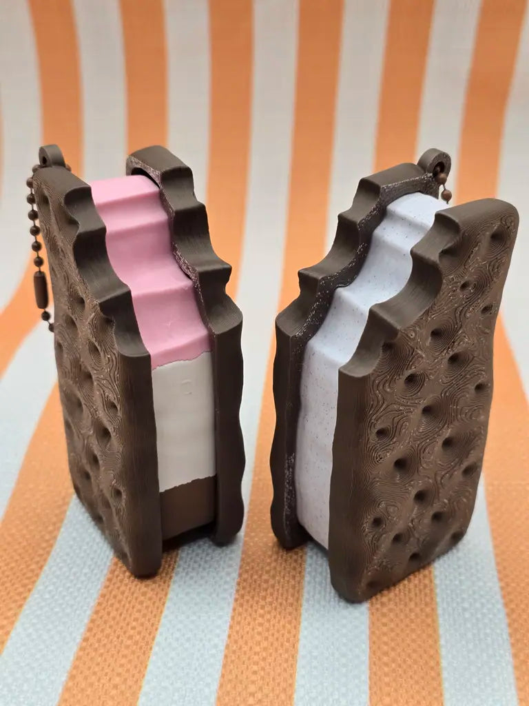 Bitten Ice Cream Sandwich Fidget Clicker Toy - Mint Chocolate Chip