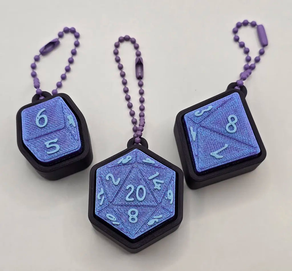 3D Printed D&D Dice Keychain - Tabletop Gaming Accessory