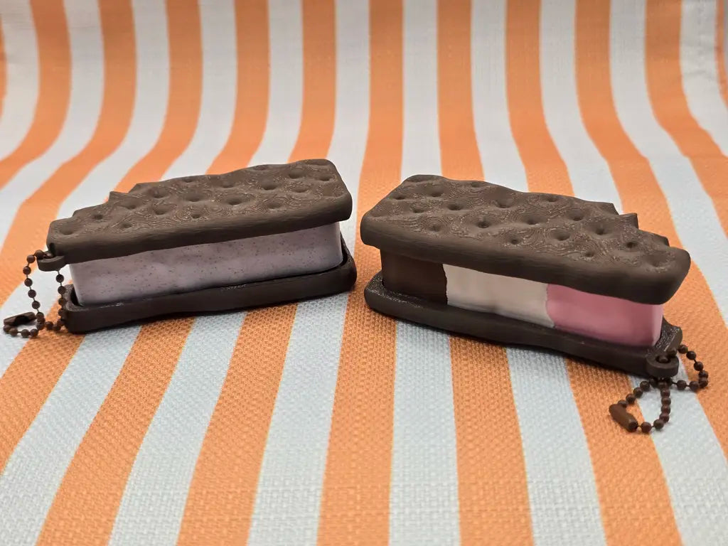 Bitten Ice Cream Sandwich Fidget Clicker Toy - Mint Chocolate Chip