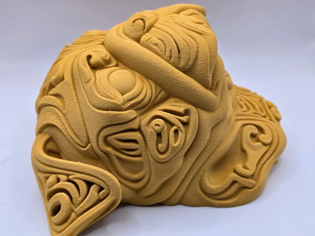 Pug 3D Printed Wall Art - Wood PLA Dog Sculpture Decor