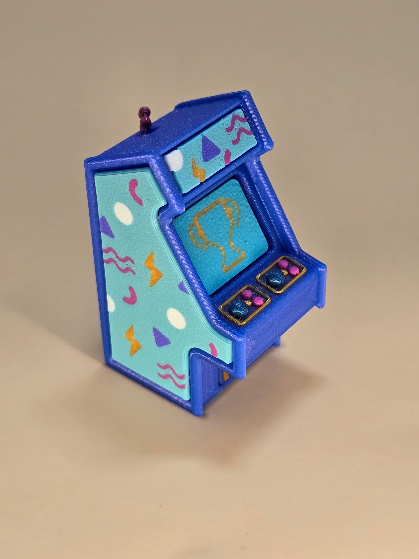 Retro Arcade Cabinet Fidget Clicker Keychain