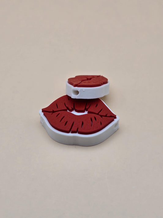 3D Printed Red Lips Charms – Bold Accessories in Small & Large Sizes
