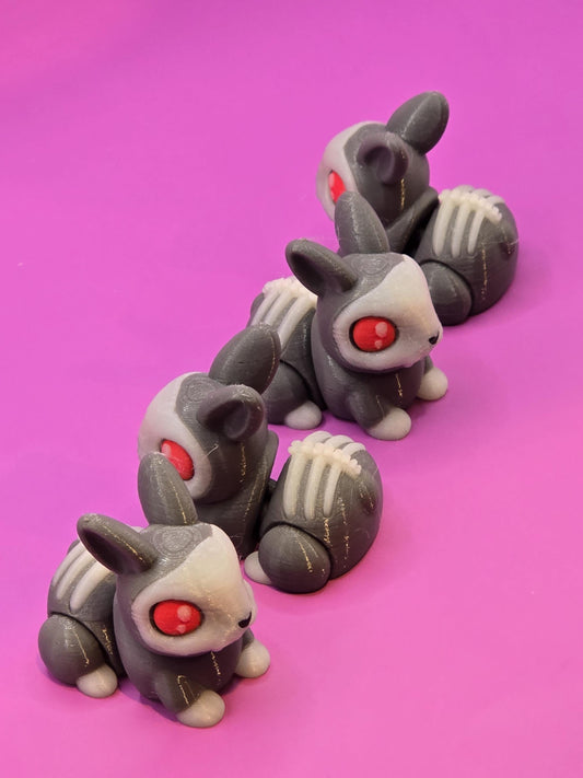 Glow-in-the-Dark Goth Bunny – Articulated 3D Printed Figurine