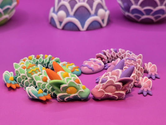 Articulated Mini Baby Dragon with Matching Egg – 3D Printed Fantasy Dragon Set | Each Set Sold Separately