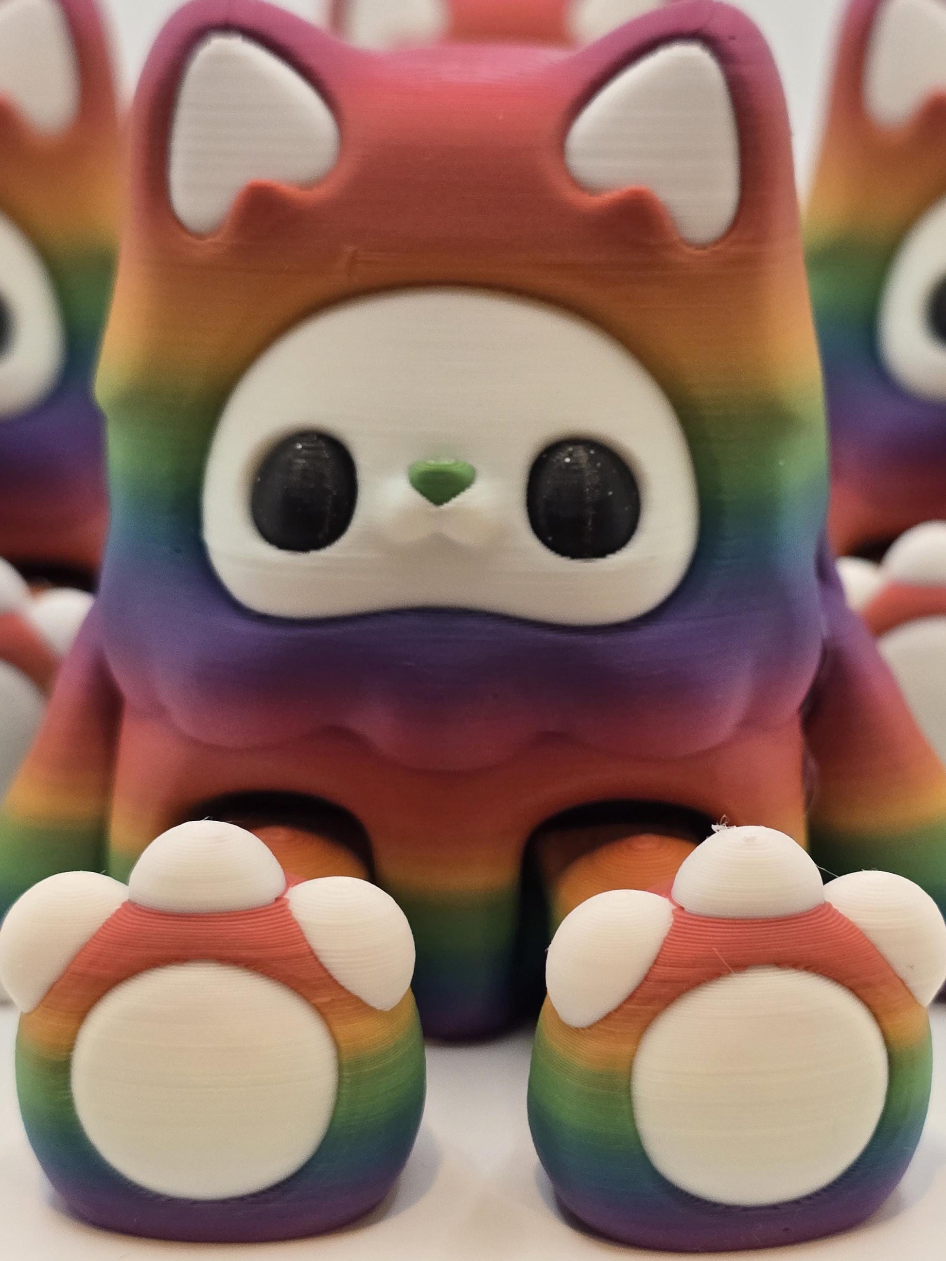 Woobu Koneko – Pride Edition 3D Printed Rainbow Art Toy