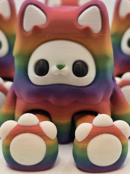 Woobu Koneko – Pride Edition 3D Printed Rainbow Art Toy