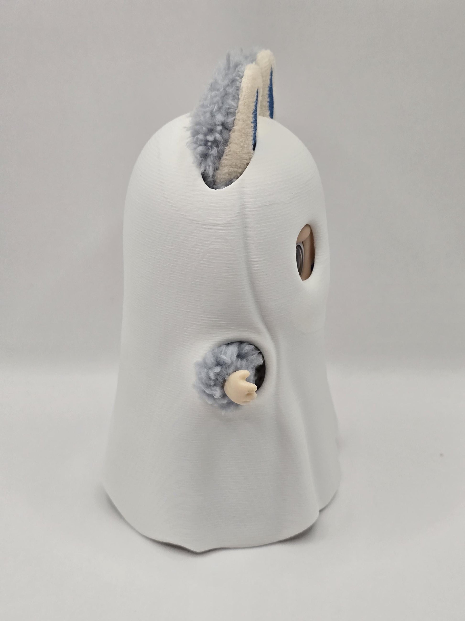 3D Printed Ghost Costume for Labubu Dolls – Plain or Knitted Texture – Halloween Accessory