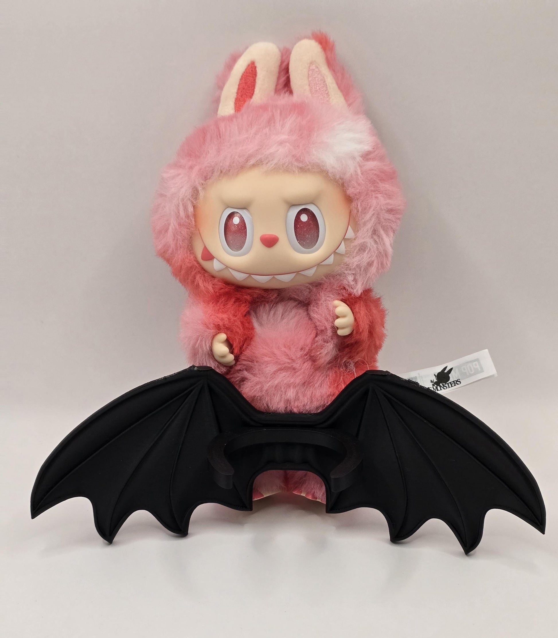 Black Bat Wings Accessory for Labubu – Detachable Neck Attachment – Made to Order