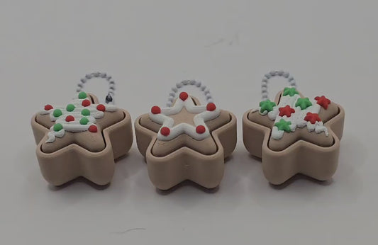 Sugar Cookie Star Clicker Fidget • Christmas Cookie Keychain • Holiday Sensory Fidget Toy • Stocking Stuffer Gift