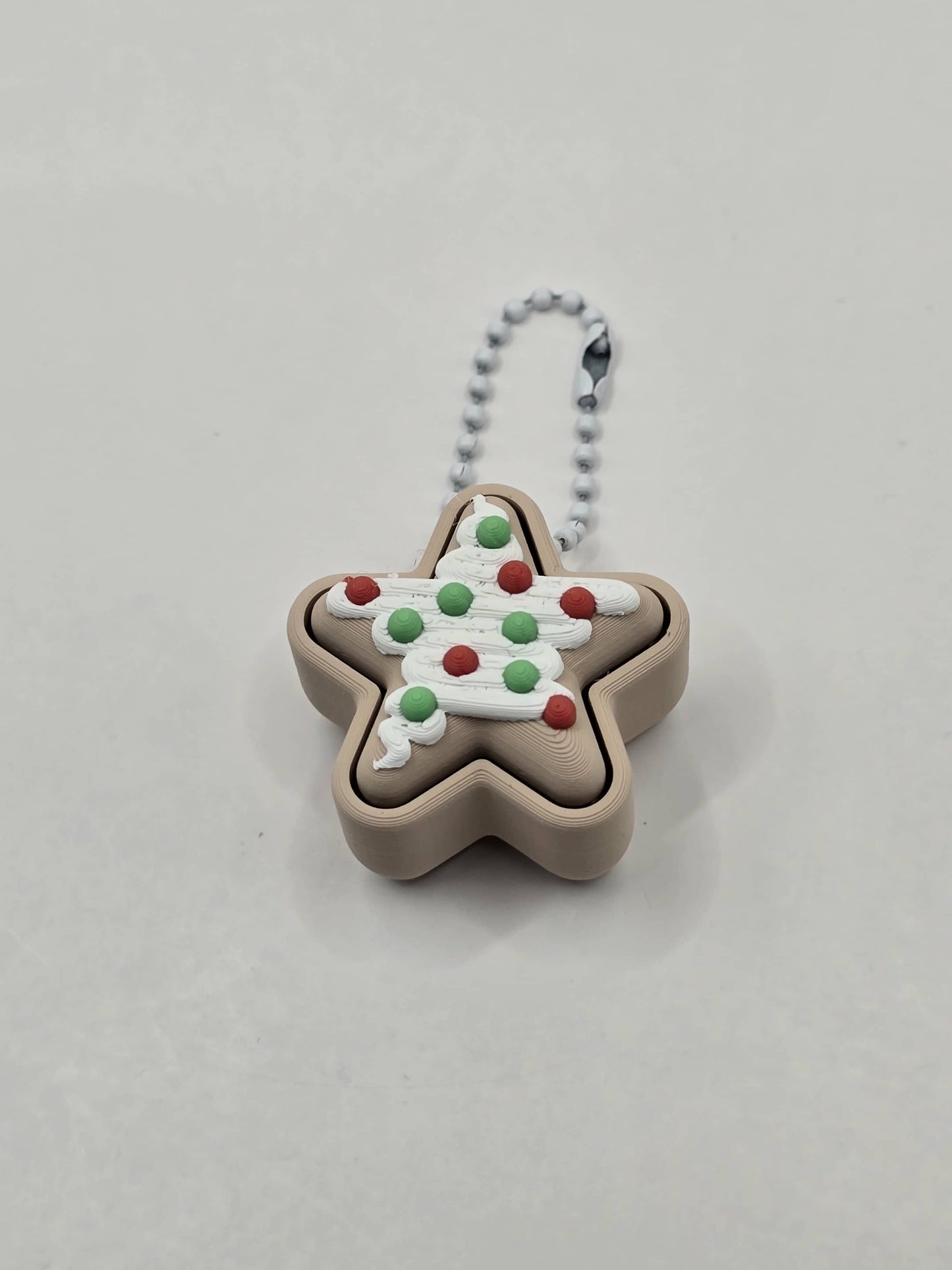 Sugar Cookie Star Clicker Fidget • Christmas Cookie Keychain • Holiday Sensory Fidget Toy • Stocking Stuffer Gift