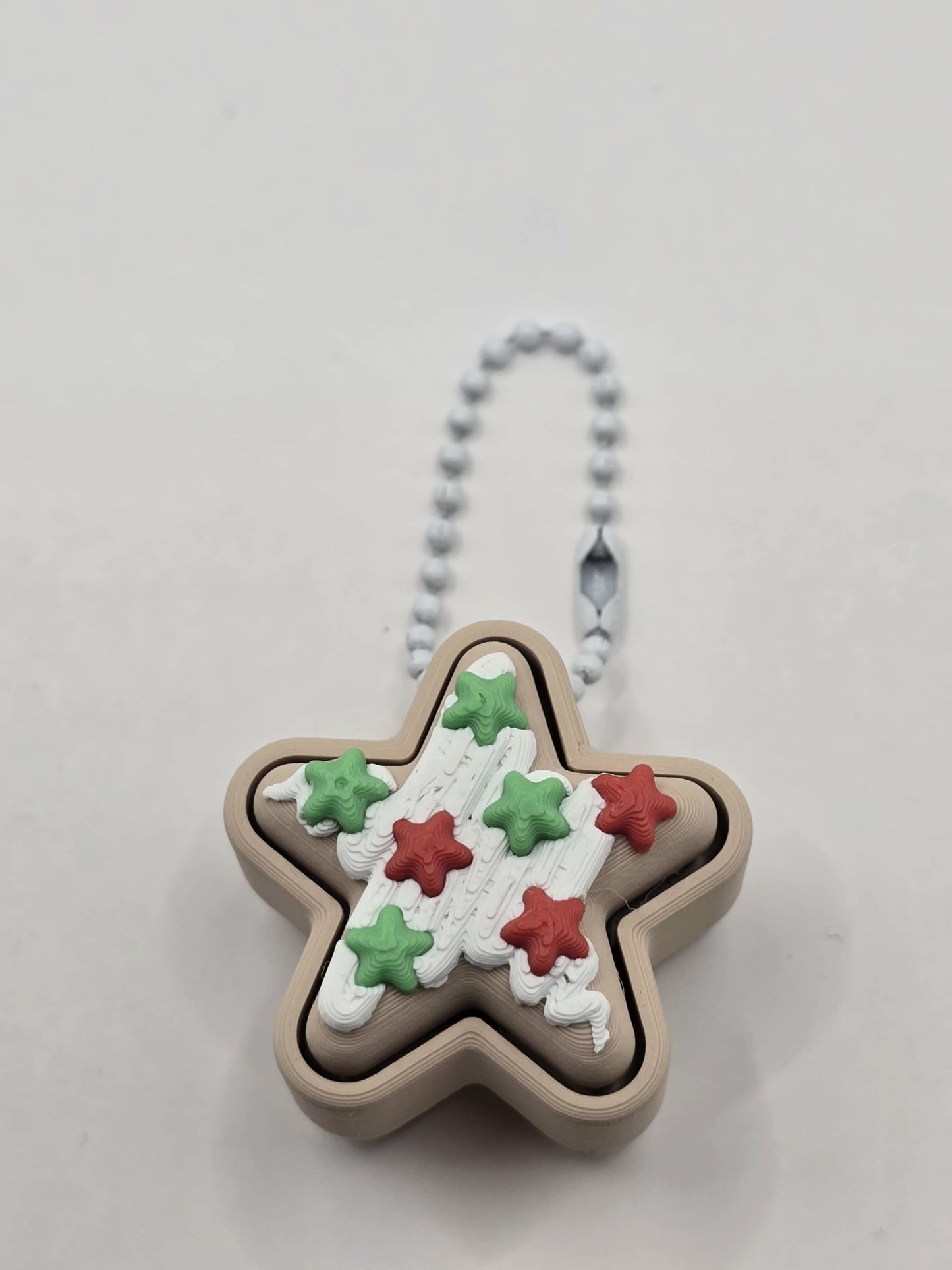 Sugar Cookie Star Clicker Fidget • Christmas Cookie Keychain • Holiday Sensory Fidget Toy • Stocking Stuffer Gift