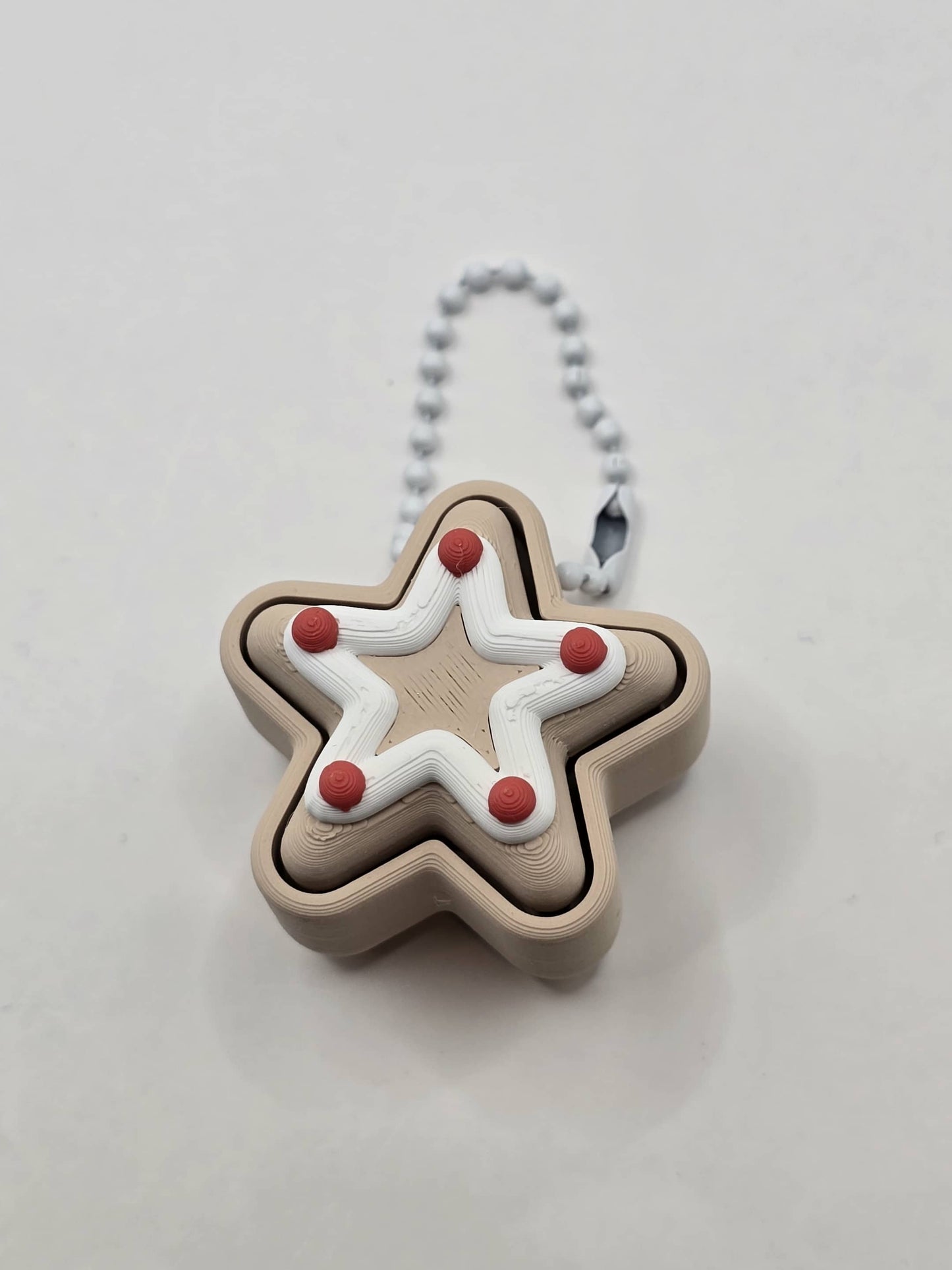 Sugar Cookie Star Clicker Fidget • Christmas Cookie Keychain • Holiday Sensory Fidget Toy • Stocking Stuffer Gift