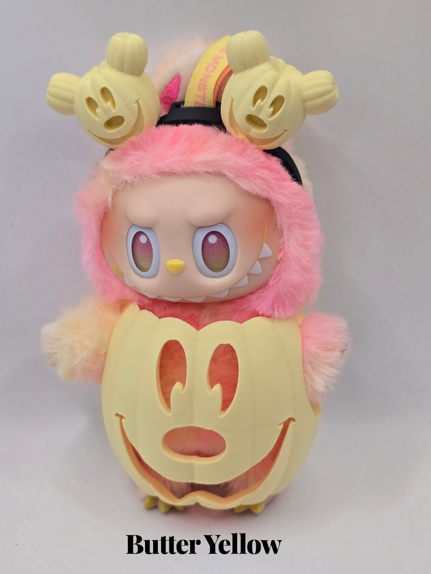 Labubu Pumpkin Costume & Headband Set – Short or Tall | Have a Seat, Exciting Macaron, Big Into Energy | Halloween Outfit for Labubu